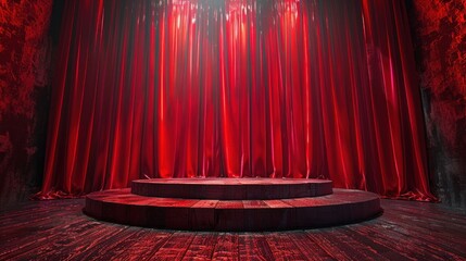 Red Curtain on Stage