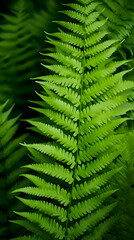 Vibrant Green Fern Plants Flourishing in their Natural Habitat - Detailed Close-Up