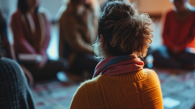 Group of people sitting in a circle at a workshop