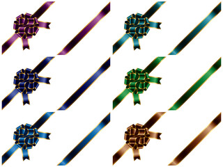 カラーバリエ、リボン縁花斜3