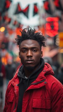 Man With Dreadlocks Standing in Street