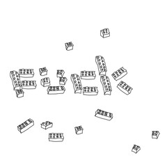 Scattered parts of a construction set, collected into a word.