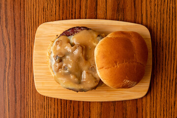 Swiss and mushroom burger
