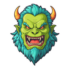demon beast cartoon vector illustration. colorful concept