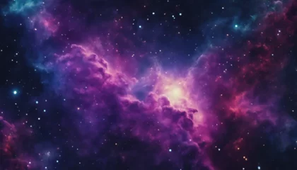 Foto op Plexiglas Deep space scene with colorful nebulae and twinkling stars, a vibrant display of cosmic beauty © vanAmsen