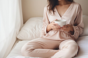 Obraz na płótnie Canvas Blissful Morning Coffee in Bed