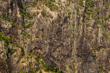 Massive rock faces in the Wollomombi Gorge in New South Wales, Australia
