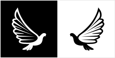 Illustration vector graphics of flying bird icon