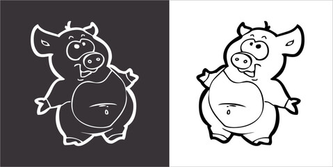 Illustration vector graphics of pig icon