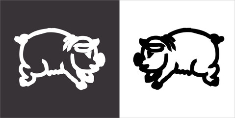 Illustration vector graphics of pig icon