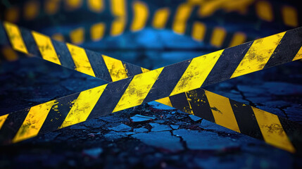 Yellow tape caution, police tape