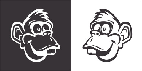 Illustration vector graphics of face monkey icon © Sempulur