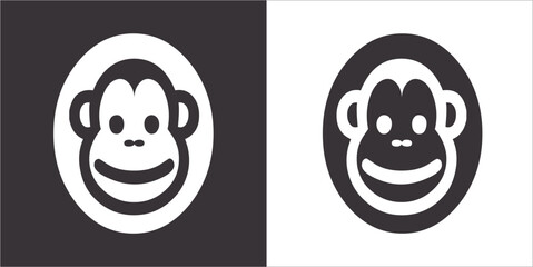 Illustration vector graphics of face monkey icon