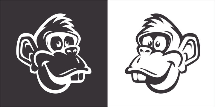 Illustration vector graphics of face monkey icon