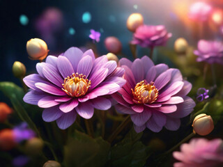 Soft Pink Peonies Blossoming in a Garden, Their Full Blooms Adding a Romantic and Elegant Touch to the Scene