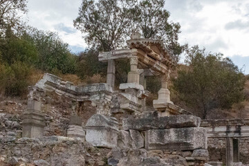 Fototapeta premium Ancient City of Ephesus. The Library *of Ephesus, Preservation of Ancient City