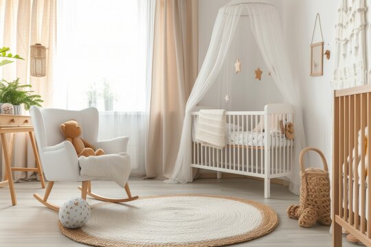Scandi inspired design for a contemporary baby room in a picture