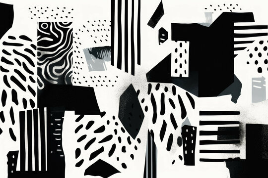 design of new york tite collection with black and white abstract animal design isolated pattern background vector