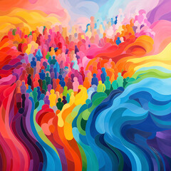 Abstract background with LGBT community color rainbow - obrazy, fototapety, plakaty