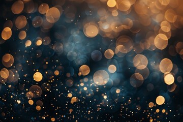 Gold bokeh light background for festive or luxury design Sparkling confetti overlay - obrazy, fototapety, plakaty