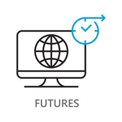 Futures icon. line vector icon on white background. High quality design element. Editable linear style stroke. Vector icon