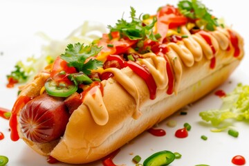 Hot dog isolated on white background