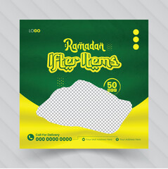 Creative food social media post template design