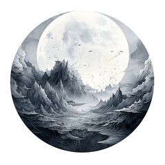 Illustration of the moon, ,oom with white  backgrond, illustrated moon