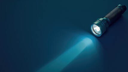 Beam of light from a flashlight in the dark