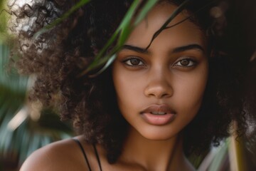 Stunning African American woman gazing at the Camera