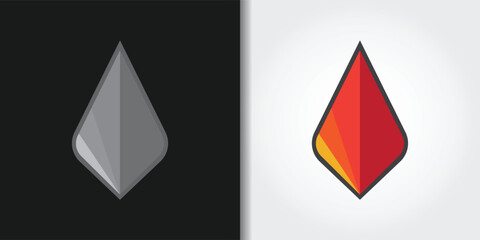 geometric fire logo set