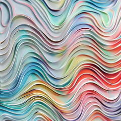 Colored modern paper wavy lines neomorphism abstract design 