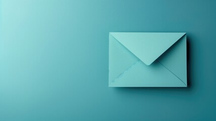 A blue envelope on a turquoise background