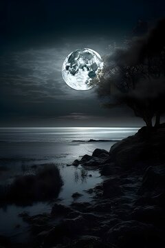 mesmerising full moon photograph, ultra realistic