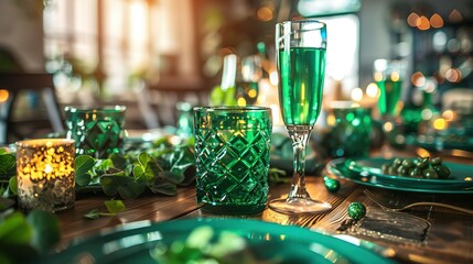 Table set for St. Patrick's Day celebration - Powered by Adobe