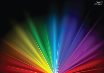 Colorful glowing bright light background or rainbow shining star sparkling concept. 3D Illustration
