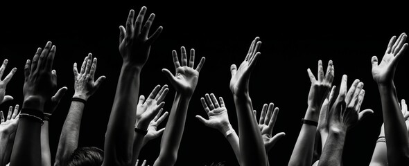 United Hands in a Positive Protest: A Monochrome Display of Revendication, Diversity and Solidarity