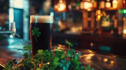 Saint Patrick Day drink. Generative AI - obrazy, fototapety, plakaty