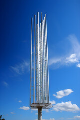 High Technology FM Antenna against the Blue Sky: Radio Frequency Transmission & Reception