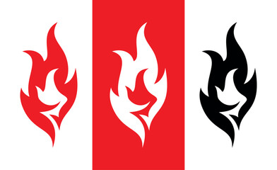 Abstract fire icon. Symbol of danger and importance. Designation of a hit, top or hot.
