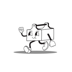 retro mechanic character design vector groovy