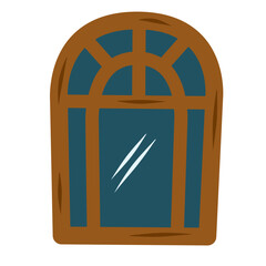 Window With Frames Wood Cartoon Vector Design