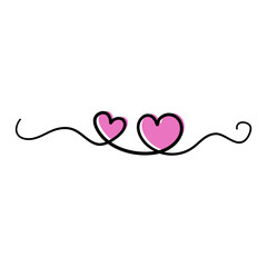 Pink Love Divider hand drawn Vector 