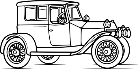 Antique car sketch drawing