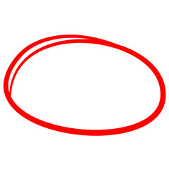 Red Circle Line Pencil Vector 