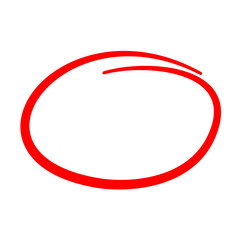 Red Circle Line Pencil Vector 