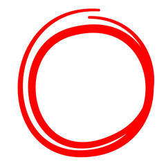 Red Circle Line Pencil Vector 