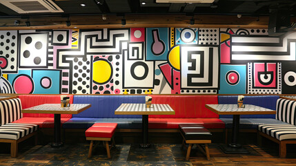 Funky Lounge Flair: Pop Art Wall 3D Projections