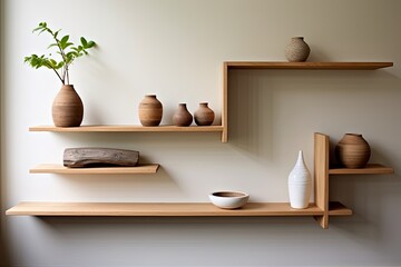 Functional Minimalist Floating Wooden Shelves for Modern Elegant Living Spaces