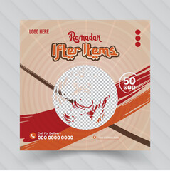 Creative food social media post template design